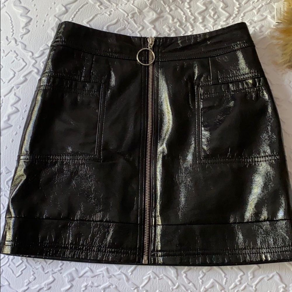 Topshop patent leather skirt